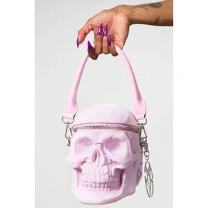 Killstar pink skull handbag velvet pastel goth